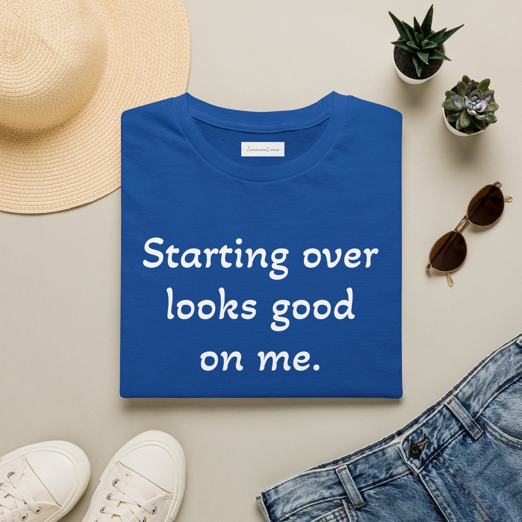 Starting Over Looks Good On Me T-Shirt (White Print)