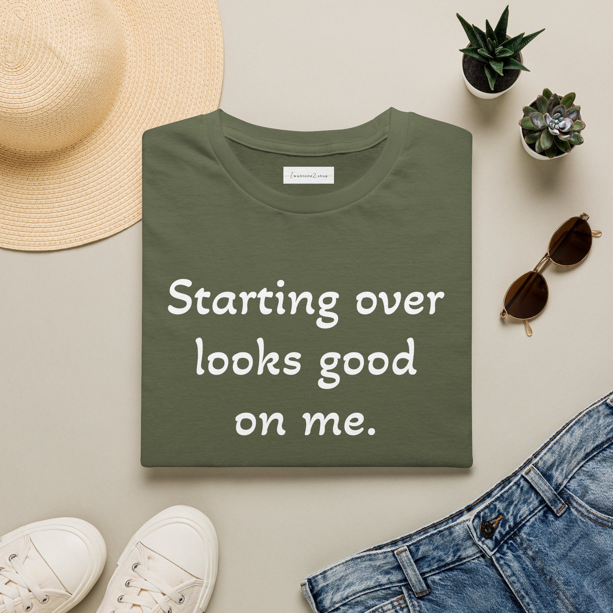 Starting Over Looks Good On Me T-Shirt (White Print)